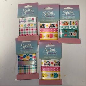 Lot of 5 Walmart Spring Ribbons Easter Various Sizes
